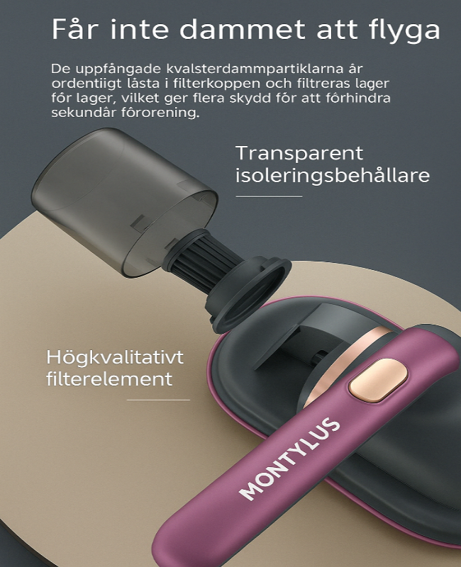 Elektrisk UV-husdammsugare för avlägsnande av kvalster – för sängar, madrasser, soffor och kuddar