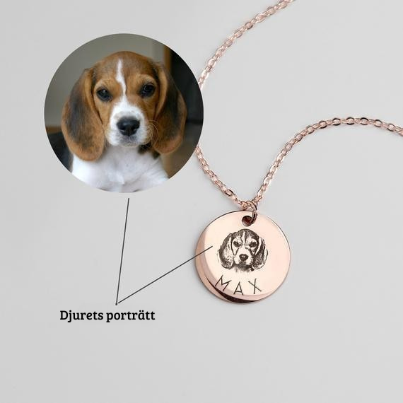 Halsband med porträtt av ditt husdjur