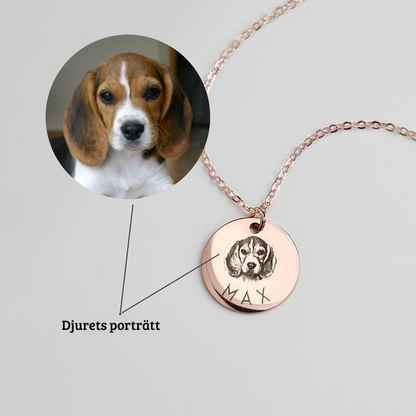 Halsband med porträtt av ditt husdjur